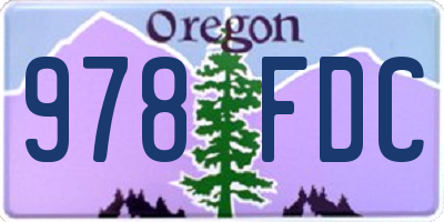OR license plate 978FDC