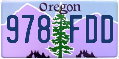 OR license plate 978FDD