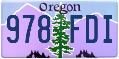 OR license plate 978FDI