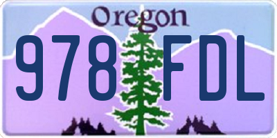 OR license plate 978FDL