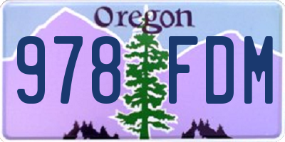 OR license plate 978FDM