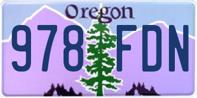 OR license plate 978FDN