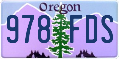 OR license plate 978FDS