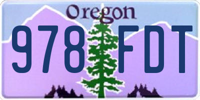 OR license plate 978FDT