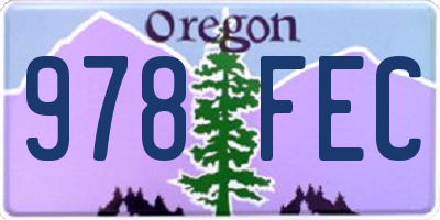 OR license plate 978FEC
