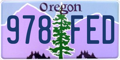 OR license plate 978FED