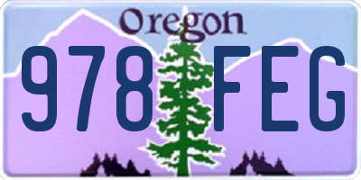 OR license plate 978FEG