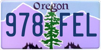 OR license plate 978FEL