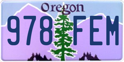 OR license plate 978FEM
