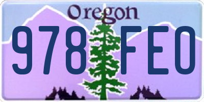 OR license plate 978FEO