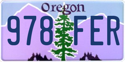 OR license plate 978FER