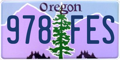 OR license plate 978FES