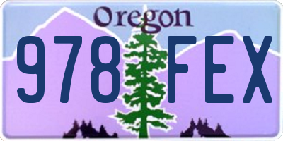 OR license plate 978FEX