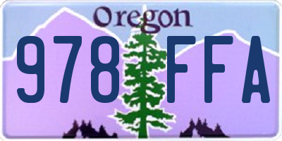 OR license plate 978FFA