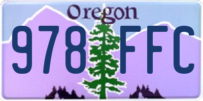 OR license plate 978FFC