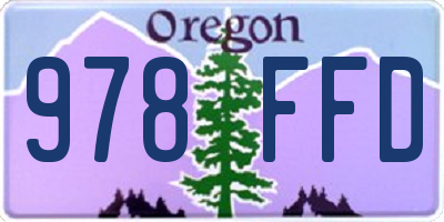 OR license plate 978FFD
