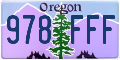 OR license plate 978FFF