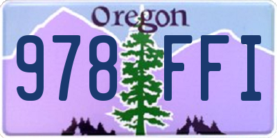 OR license plate 978FFI