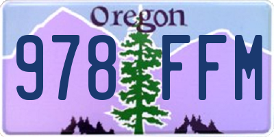 OR license plate 978FFM