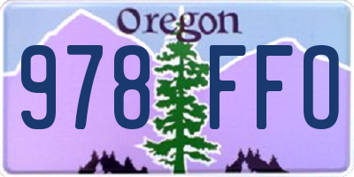 OR license plate 978FFO