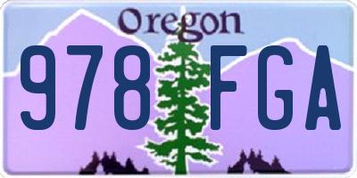 OR license plate 978FGA