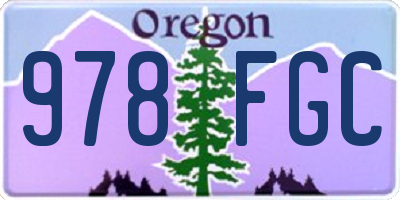 OR license plate 978FGC