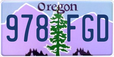 OR license plate 978FGD