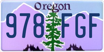 OR license plate 978FGF