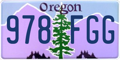 OR license plate 978FGG