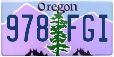 OR license plate 978FGI