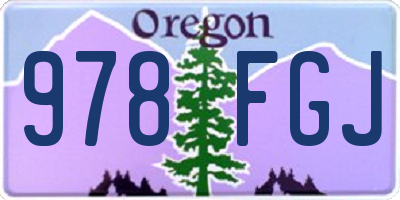 OR license plate 978FGJ