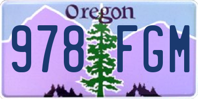 OR license plate 978FGM