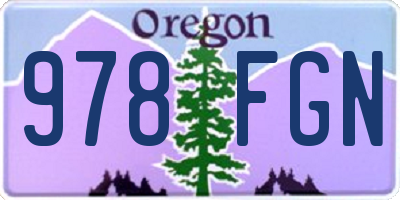 OR license plate 978FGN