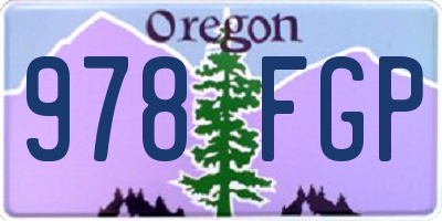OR license plate 978FGP