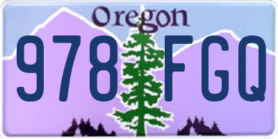 OR license plate 978FGQ