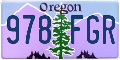 OR license plate 978FGR
