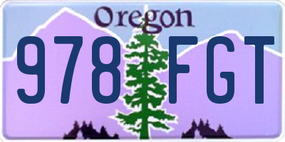 OR license plate 978FGT