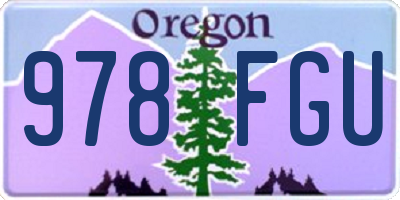 OR license plate 978FGU