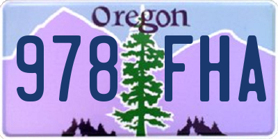 OR license plate 978FHA