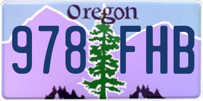 OR license plate 978FHB