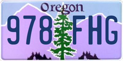 OR license plate 978FHG
