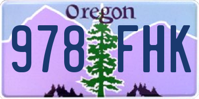OR license plate 978FHK