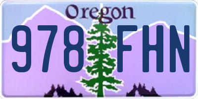 OR license plate 978FHN