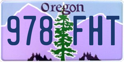 OR license plate 978FHT