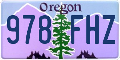 OR license plate 978FHZ