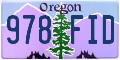 OR license plate 978FID