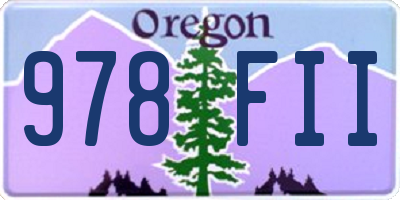 OR license plate 978FII