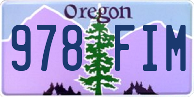 OR license plate 978FIM