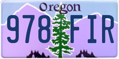 OR license plate 978FIR