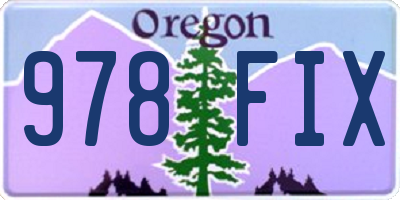 OR license plate 978FIX